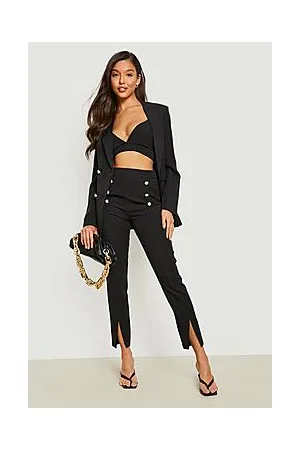 Boohoo Button Detail Slim Fit Tailored Trousers