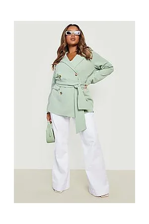 Boohoo Plus Obi Tie Waist Blazer