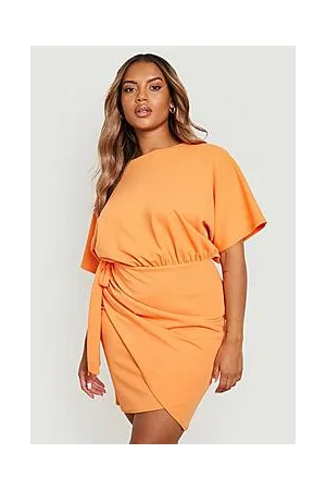 Boohoo Plus Tie Belt Wrap Dress
