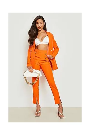 Boohoo Button Detail Slim Fit Tailored Trousers