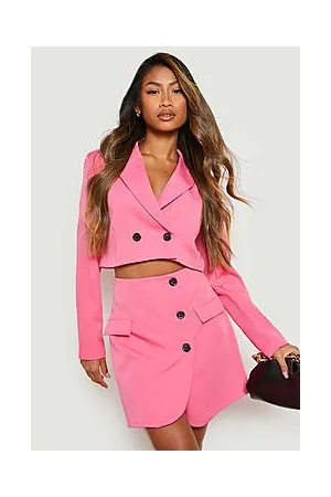 Boohoo Contrast Button Tailored Mini Skirt
