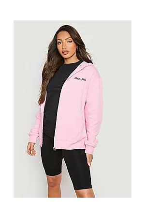 Boohoo Tall Dsgn Studio Embroidered Zip Thru Hoodie