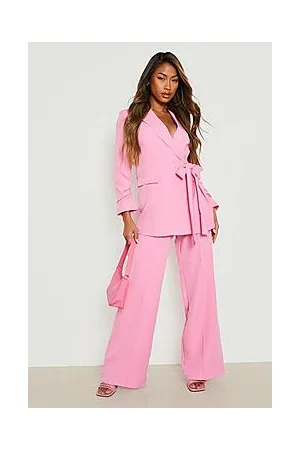 Boohoo Seam Front Wide Leg Tailored Trousers