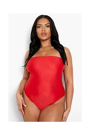Boohoo Plus Essentials Bandeau Swimsuit