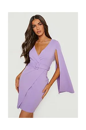 Boohoo Cape Sleeve Belted Mini Blazer Dress