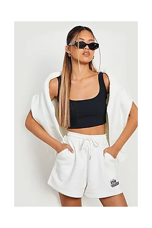 Boohoo Petite Recycled Rib Square Neck Crop Top