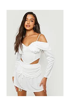 Boohoo Low Rise Ruched Micro Mini Skirt