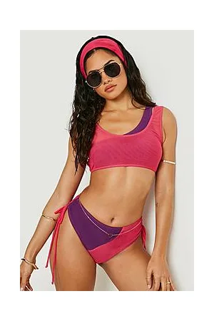 Boohoo Contour Mesh High Waist High Leg Bikini Brief