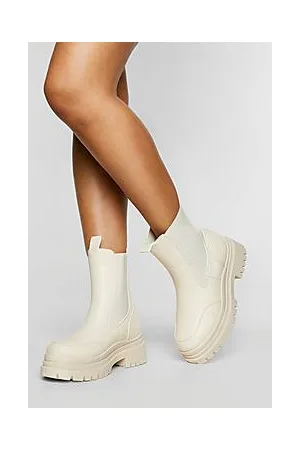 Boohoo Wide Fit Chunky Wave Sole Chelsea Boots