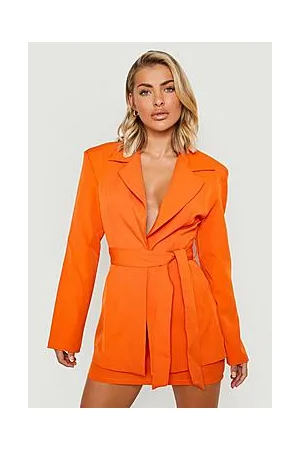 Boohoo Contour Plunge Front Fitted Tailored Blazer
