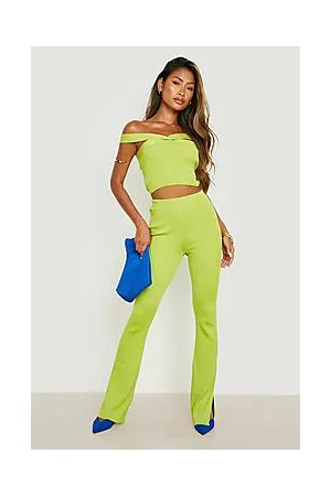 Boohoo Off Shoulder Rib Knitted Set