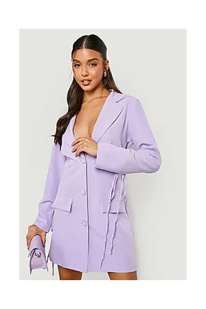 Boohoo Tie Sleeve Tailored Blazer Dress