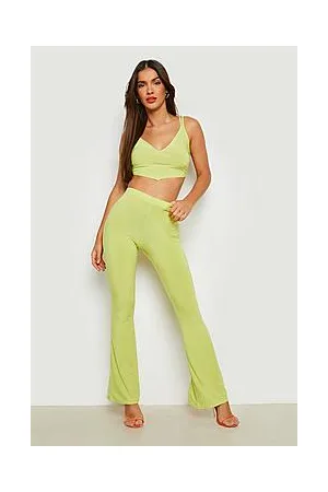 Boohoo Strappy Crop Top And Flare Co-ord