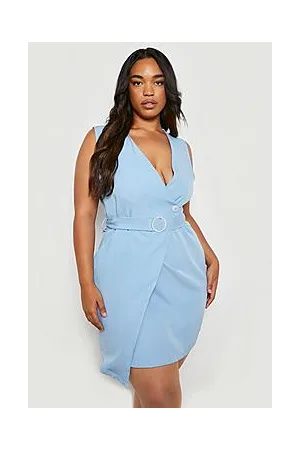Boohoo Plus Sleeveless Diamante Buckle Blazer Dress