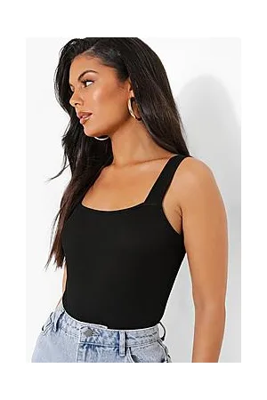 Boohoo Square Neck Strappy Rib Bodysuit