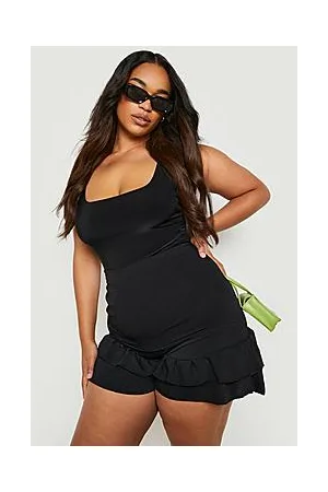 Boohoo Plus Woven Textured Frill Skort