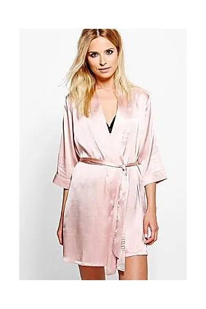 Boohoo Tie Waist Kimono Robe