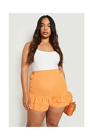 Boohoo Plus Woven Textured Frill Skort