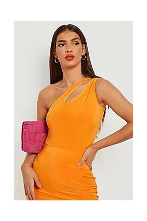 Boohoo Slinky One Shoulder One Cut Out Bodysuit