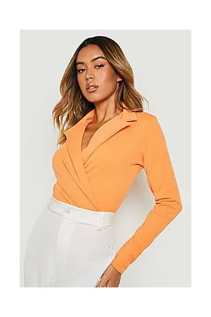 Boohoo Wrap Front Tailored Blazer Bodysuit