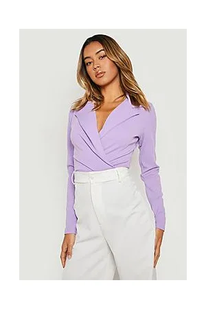 Boohoo Wrap Front Tailored Blazer Bodysuit