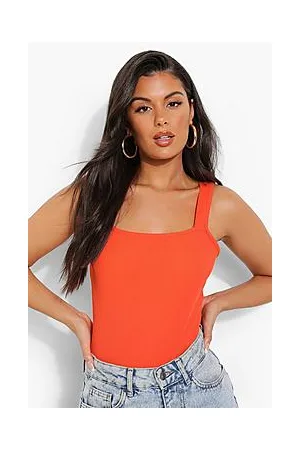 Boohoo Square Neck Strappy Rib Bodysuit
