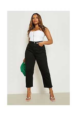 Boohoo Plus Cropped Mom Jeans