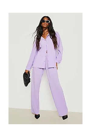 Boohoo Plisse Floor Sweeping Wide Leg Trouser