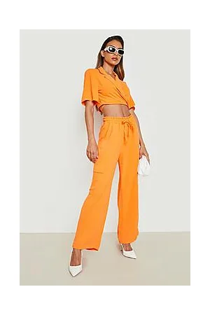 Boohoo Textured Cargo Pocket Wide Leg Joggers