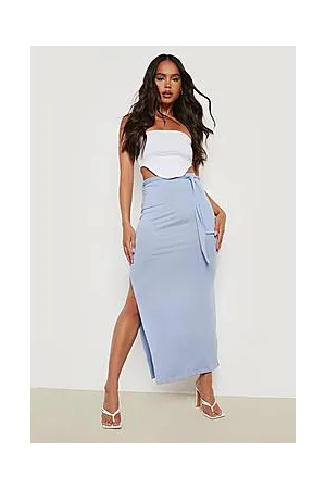 Boohoo Petite Belted Split Leg Maxi Skirt