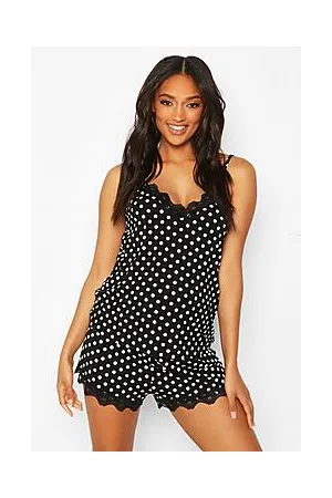 Boohoo Maternity Polka Dot Lace Trim Pyjama Short Set
