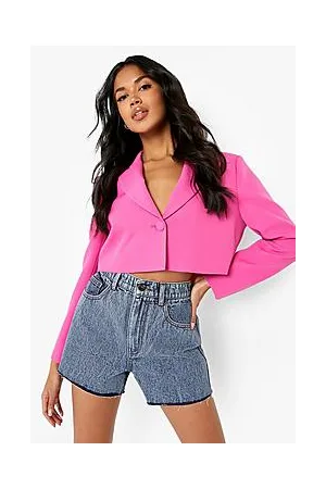 Boohoo High Waist Raw Hem Acid Wash Denim Short