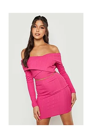 Boohoo Bandage Off The Shoulder Crop & Mini