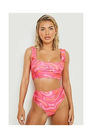 Boohoo Marble High Waisted Bikini Brief