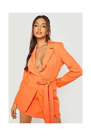 Boohoo Colour Pop Tie Waist Tailored Blazer