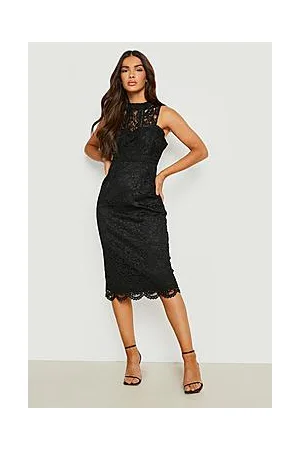 Boohoo Boutique Lace Racer Neck Midi Dress