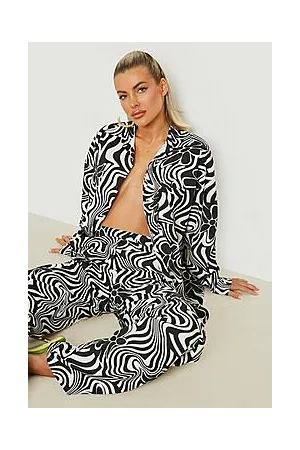 Boohoo Abstract Floral Relaxed Fit Shirt