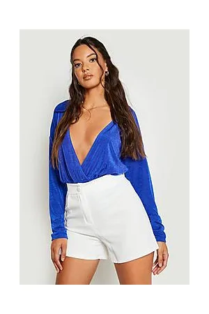 Boohoo Acetate Slinky Collared Bodysuit