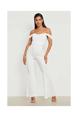 Boohoo Bardot Sweetheart Flare Jumpsuit