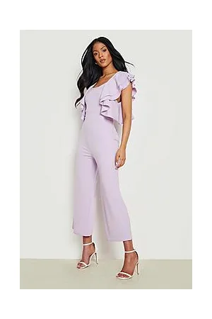 Boohoo Tall Statement Ruffle Cross Back Jumpsuit