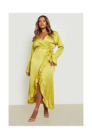 Boohoo Plus Ruffle Wrap Dress