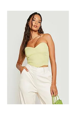 Boohoo Woven Pointed Hem Corset Top