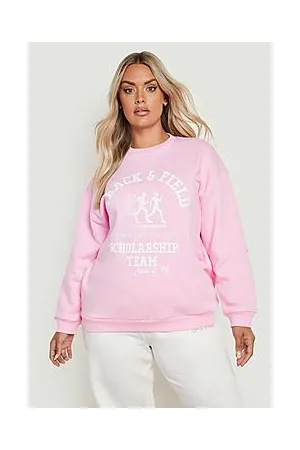 Boohoo Plus Athletics Slogan Oversized Printed Sweatshirt