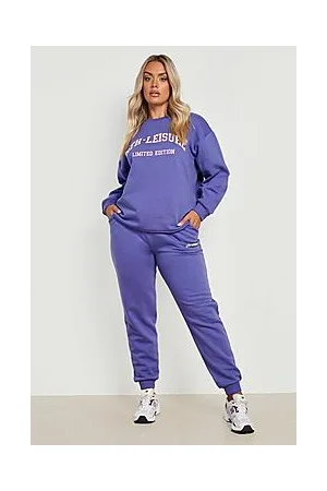 Boohoo Plus Ath Leisure Printed Sweater Tracksuit