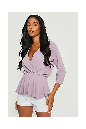 Boohoo Tall Wrap Peplum Blouse