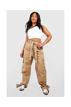 Boohoo Plus Tie Ankle Cargo Trousers