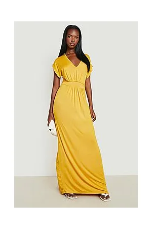 Boohoo Cap Sleeve Tie Waist Maxi Dress