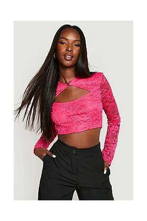 Boohoo Lace Keyhole Corset Top