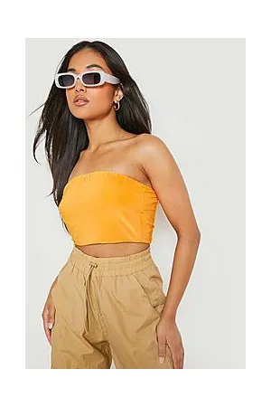 Boohoo Petite Double Layer Slinky Bandeau Tube Top