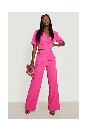 Boohoo Utility Pocket Wide Leg Tailored Trousers
